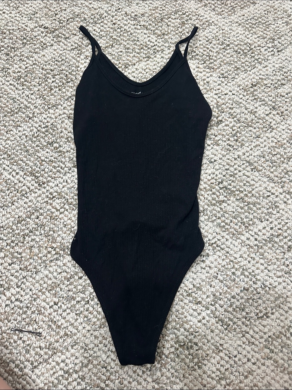 AE Black Ribbed One-Piece Bodysuit